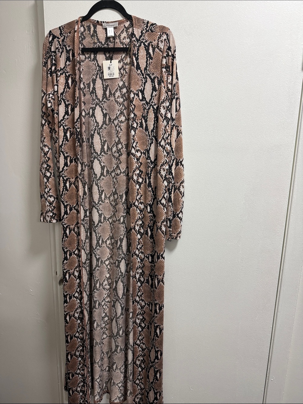 Maxi snakeskin cardigan
